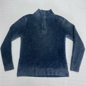 Autumn Cashmere 100% Cashmere 1/4 Zip Sweater Women’s Large Blue